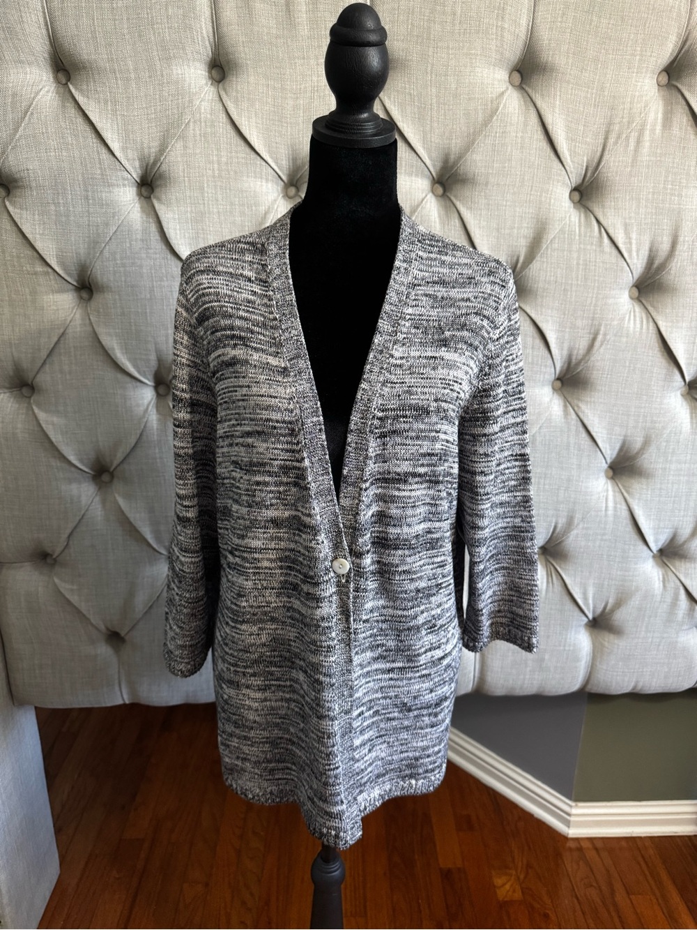 Coldwater Creek Gray Marled Open-Front Cardigan